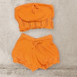 Jolie & Joy Crochet Two Piece Outfit Size M